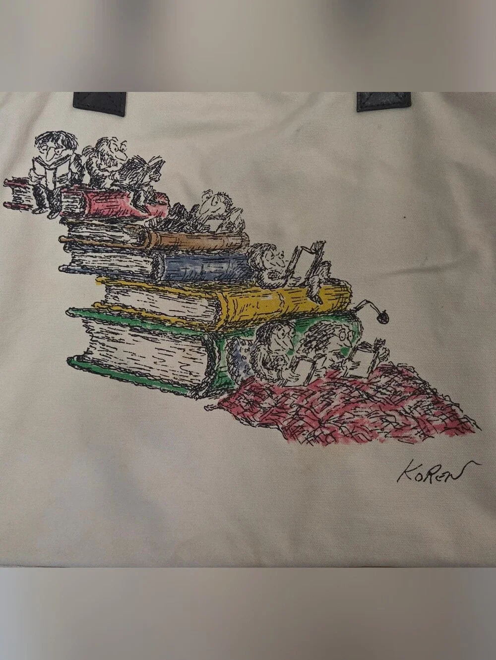 Vintage Edward Koren New Yorker Illustration Heavy Canvas Book Tote Bag